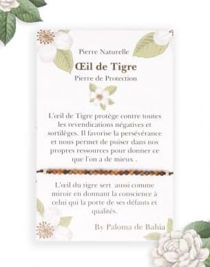 Bracelet oeil de tigre cordon pierres naturelles