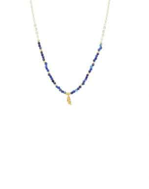 Collier Costa lapis lazuli acier inoxydable
