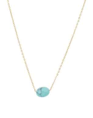 Collier ovo turquoise acier inoxydable