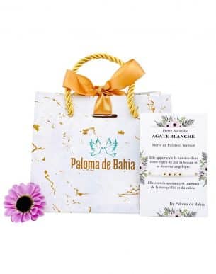 Bracelet agate blanche avec emballage