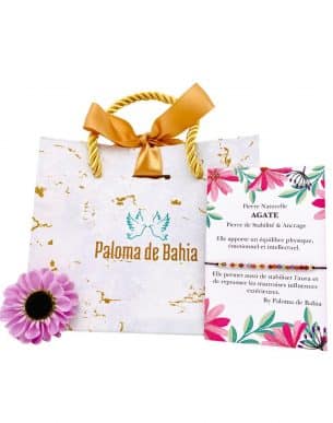 Bracelet Agate claire avec emballage