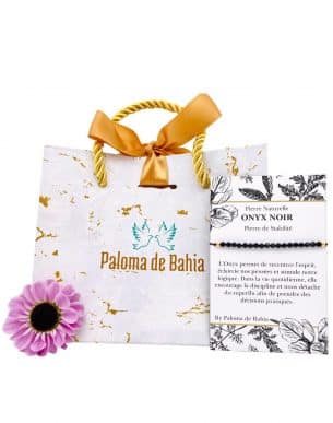 Bracelet Onyx noir avec emballage