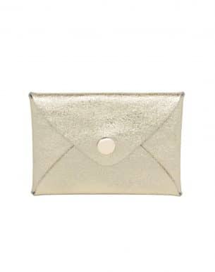 Porte cartes Carat doré en cuir