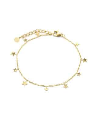Bracelet estrelita dore en acier inoxydable