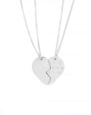 Collier bff argenté en acier inoxydable vue de face