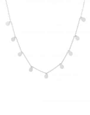 Collier gotitas argenté en acier inoxydable vue de face