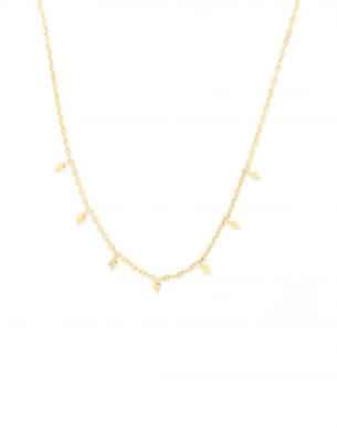 Collier rayo en doré en acier inoxydable vue de face