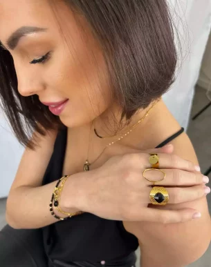 marty fin bague ajustable dore mannequin boutique bijoux toulouse