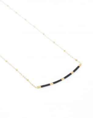 Collier arco noir en acier inoxydable