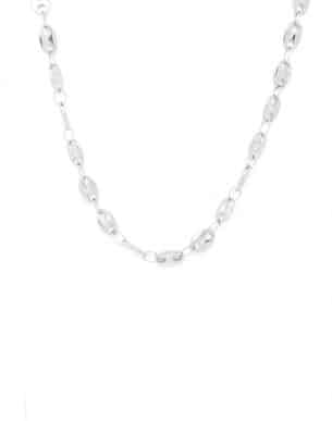 Collier Cafe argente acier inoxydable