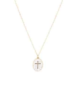 Collier Cruzi doré blanc acier inoxydable