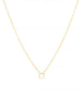 Collier discreto doré en acier inoxydable vue de face