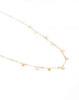 Collier festa doré rose en acier inoxydable