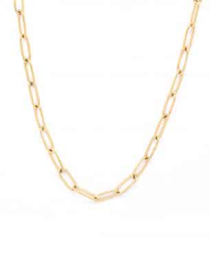 Collier ligacoes doré en acier inoxydable vue de face