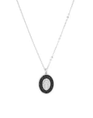 Collier Marie argente en acier inoxydable