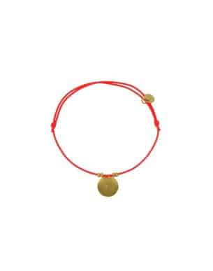 Bracelet Medal Amor rouge doré acier inoxydable