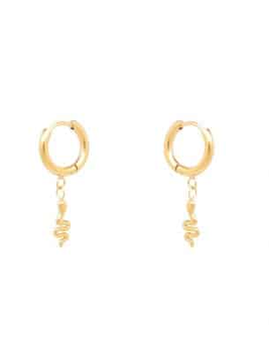 Créoles Serpiente doré acier inoxydable