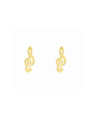 Puces clef de sol doré en acier inoxydable