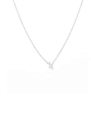 Collier Rayo Strass argente en acier inoxydable