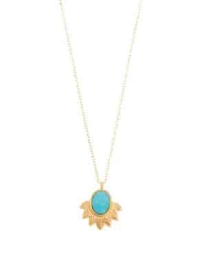 Collier Espelho turquoise acier inoxydable