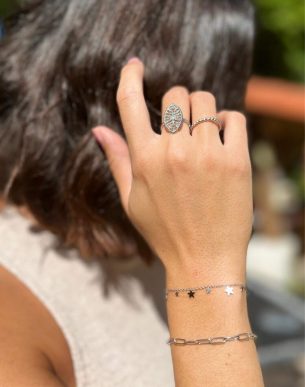 Bracelet Ligacao argenté en acier inoxydable mannequin