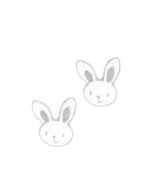 Puces lapin argente en acier inoxydable