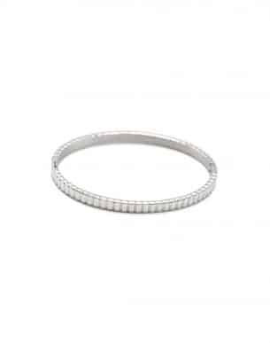 Jonc rayitas argenté argenté en acier inoxydable