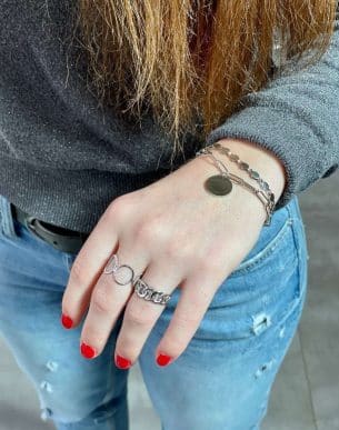 Bague Méli argente mannequin