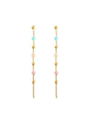 Boucles d'oreilles Agate Multi acier inoxydable