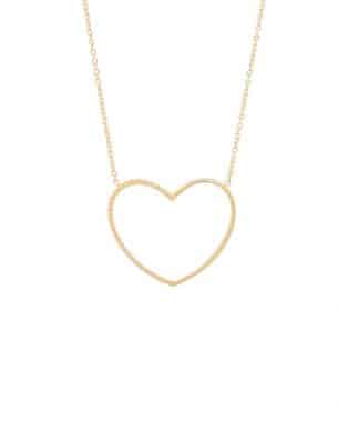 Collier Coeur Billes doré en acier inoxydable