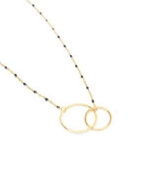 Collier segundo noir en acier inoxydable