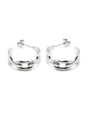 Boutique de bijoux à Toulouse : Boucles d'oreilles créoles en acier inoxydable argenté avec des gros maillons
