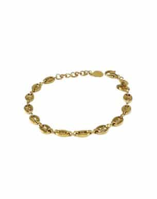 Bracelets avec des graines de café doré