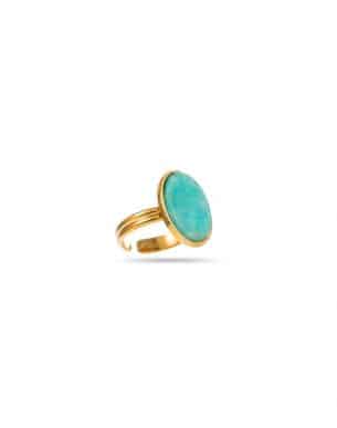 Bague Lorenza Apatite acier inoxydable