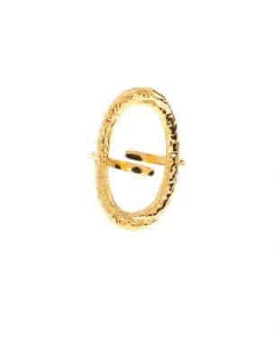 Bague Ovalo en acier inoxydable doré