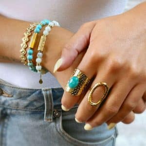 bague ovalo doré porte