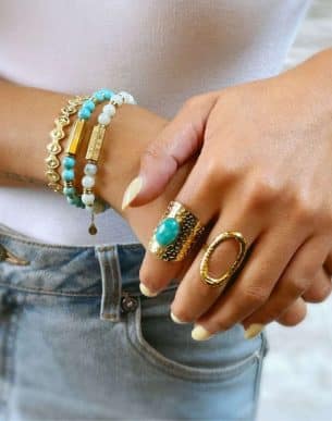 bague ovalo doré porte