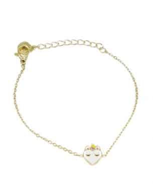 Bracelet pour enfant dore avec pendentif cœur