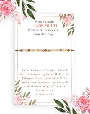 Bracelet en pierres naturelles de jade multi
