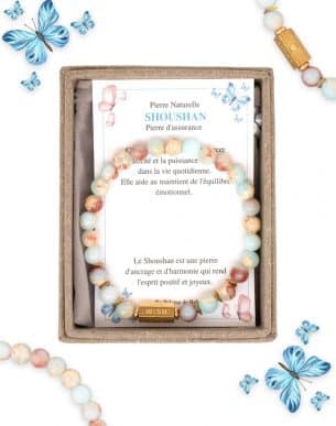 Bracelet Caixa pierres naturelles Shoushan boite