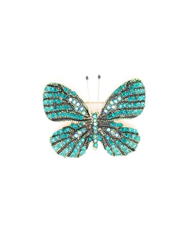 broche en forme de papillon de couleur vert