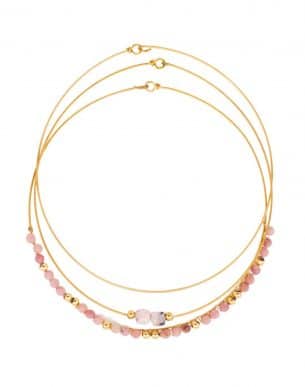 joncs x3 piedras quartz rose acier inoxydable