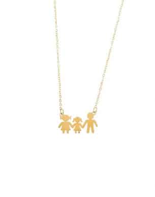 Collier Ma Jolie Famille X3 Fille en acier inoxydable
