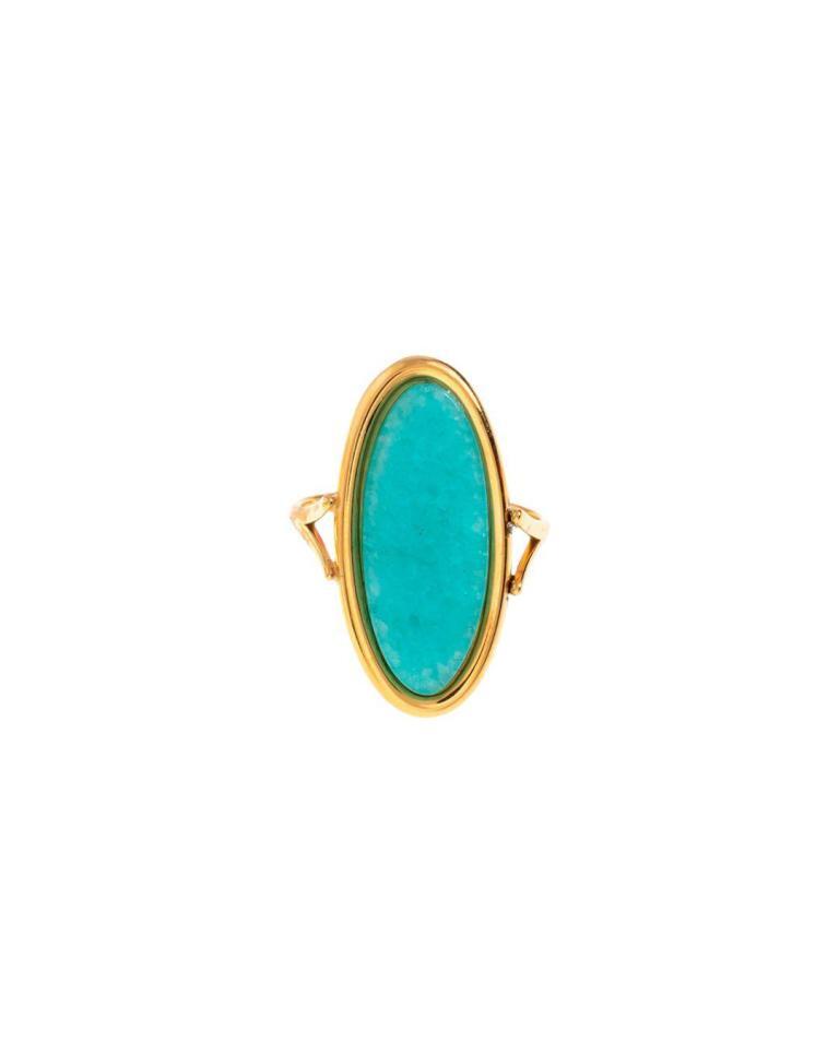 Bague Emaille turquoise acier inoxydable