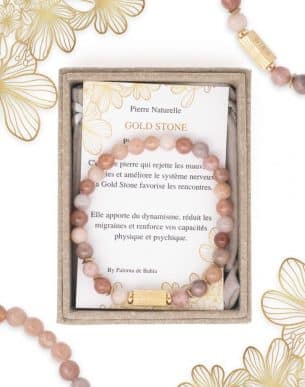 Bracelet Caixa pierres naturelles Gold Stone boite