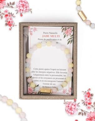 Bracelet Caixa pierres naturelles Jade multi boite