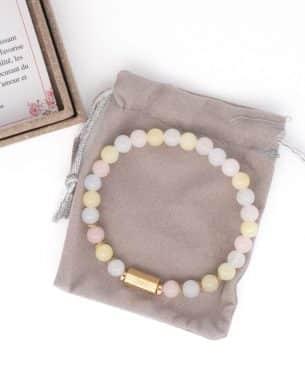 Bracelet caixa pierres naturelles jade multi pochon