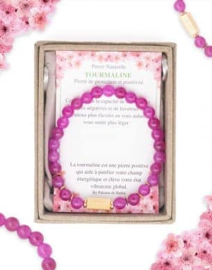 Bracelet Caixa pierres naturelles Tourmaline boite