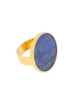 Bague Paloma Lapis lazuli en acier inoxydable de profil