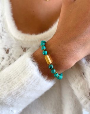 Bracelet Caixa turquoise acier inoxydable mannequin